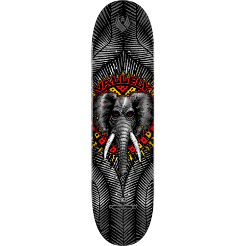 Powell Peralta Flight Vallely Elephant Skateboard Deck Black/Silver Foil 8.63"