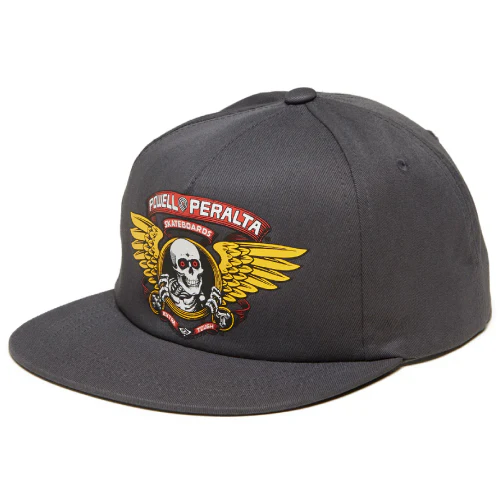 Powell Peralta Winged Ripper Snapback Hat - Charcoal - Image 2