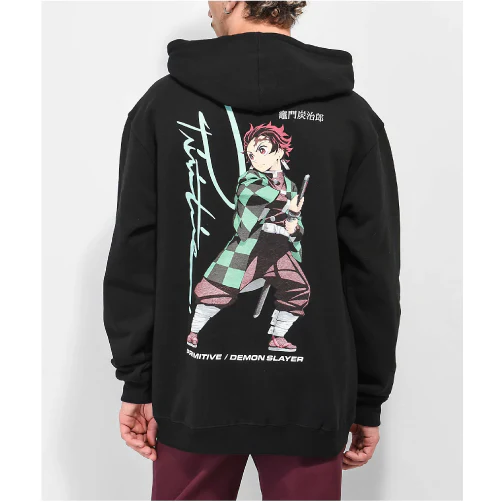 Primitive X Demon Slayer Tanjiro Hooded Sweatshirt - Black - Image 3
