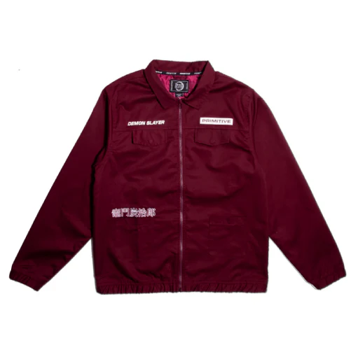 Primitive X Demon Slayer Tanjiro Utility Jacket - Burgundy - Image 2