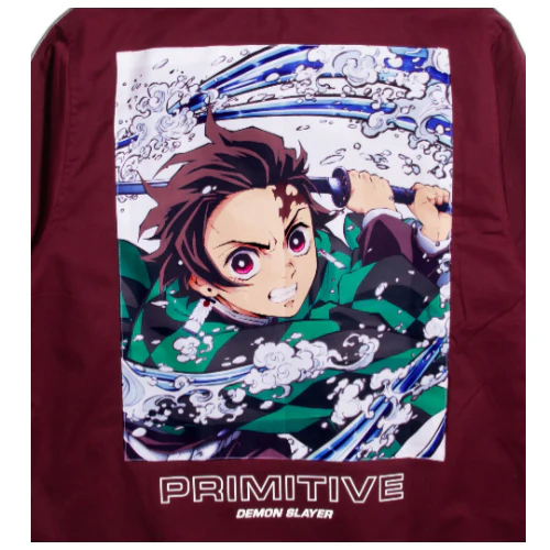 Primitive X Demon Slayer Tanjiro Utility Jacket - Burgundy - Image 3