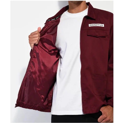 Primitive X Demon Slayer Tanjiro Utility Jacket - Burgundy - Image 8
