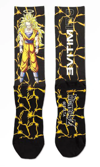 Primitive X Dragon Ball Z Goku Power Level Crew Socks - Image 2