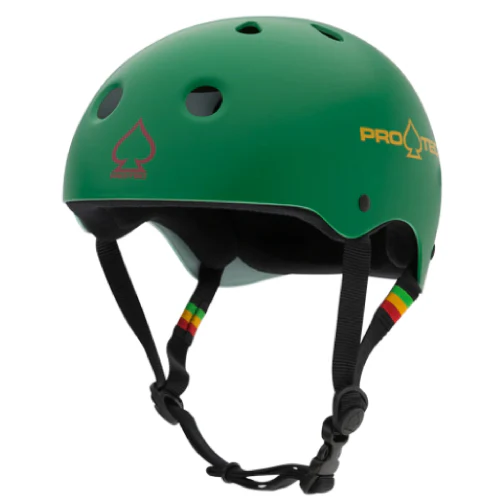 Pro-Tec Classic Skate Helmet - Matte Rasta Green - Image 2