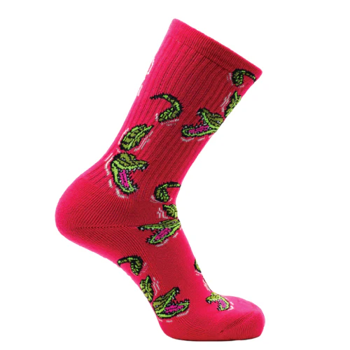 Psockadelic Croc Pink Crew Socks - Image 2