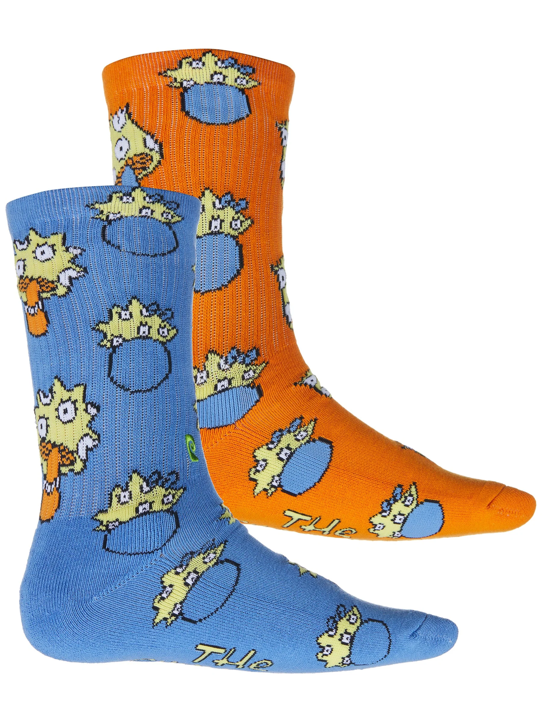 Psockadelic Shrooms Crew Socks Blue, Orange - Image 2