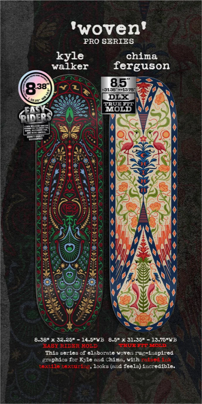 Real Chima Woven True Fit Skateboard Deck 8.5" - Image 3
