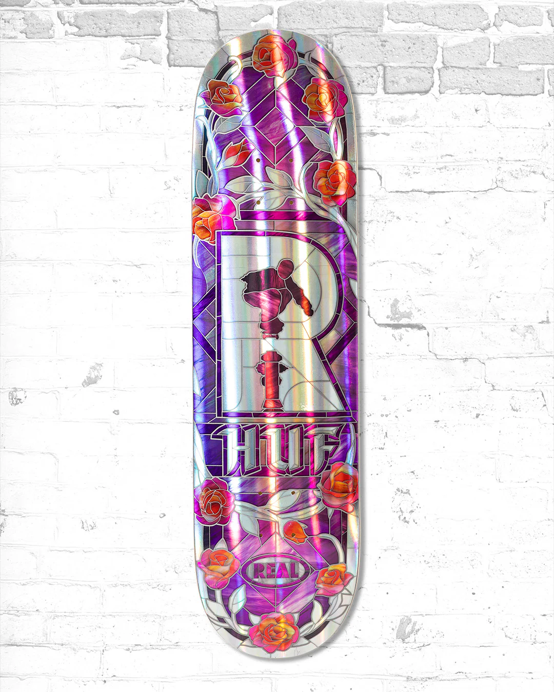 Real X HUF Cathedral Holographic Skateboard Deck 8.25" - Image 3