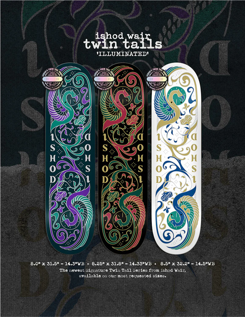 Real Ishod Illuminated Twin Tail Skateboard Deck 8.5" - Image 6