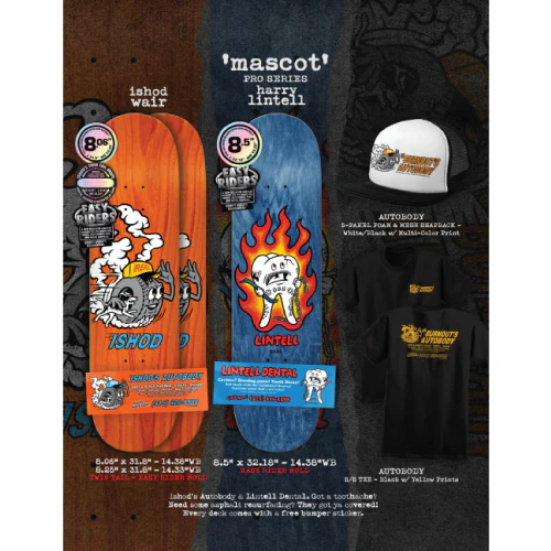 Real Ishod Mascot Easy Riders Twin Tail Skateboard Deck 8.25" - Image 3