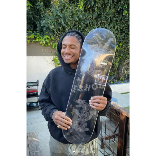 Real Ishod Wair LIMITED Skate Shop Day Catscratch Twin Tail Skateboard Deck Blacked Out 8.3" - Image 5