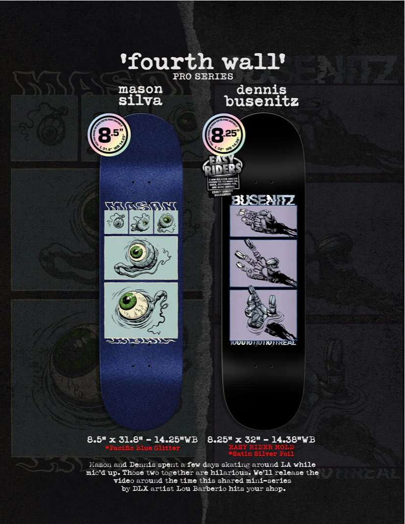 Real Mason Fourth Wall Skateboard Deck Blue Glitter 8.5" - Image 3
