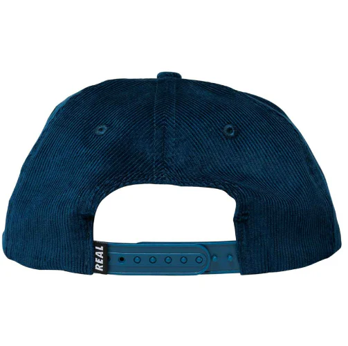 Real Oval Patch Snapback Hat - Navy Corduroy - Image 3