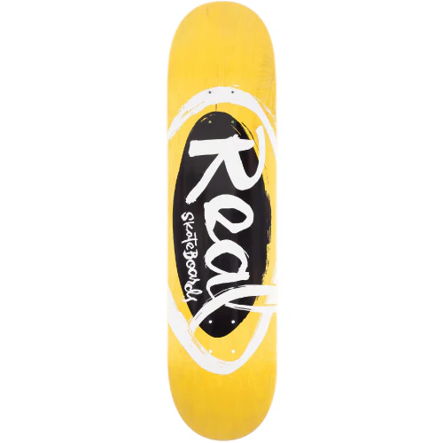 Real X Natas Kaupas Team Oval Skateboard Deck Yellow  8.5"