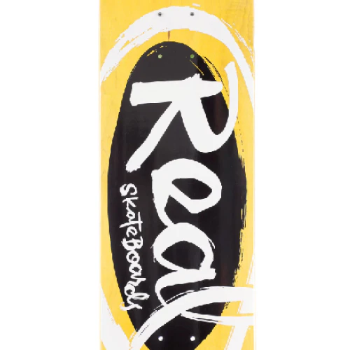 Real X Natas Kaupas Team Oval Skateboard Deck Yellow  8.5" - Image 2