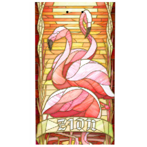 Real Zion Wright Cathedral Flamingo Skateboard Deck 8.28" - Image 2