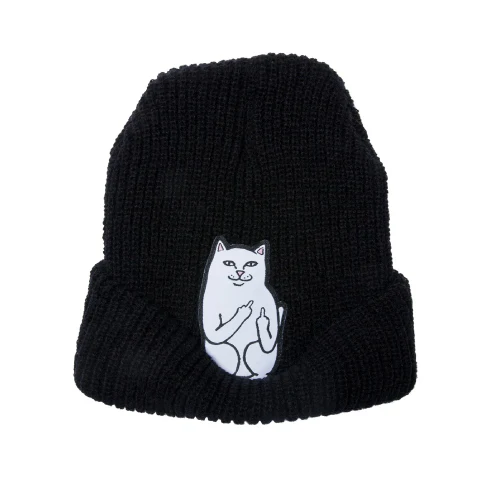 Rip N Dip Lord Nermal Ribbed Beanie - Black - Image 2