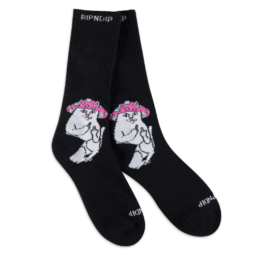 Rip N Dip Lord Shroomy Crew Socks - Black - Image 2