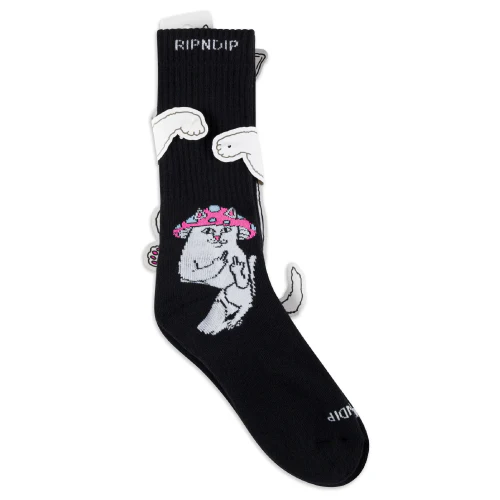 Rip N Dip Lord Shroomy Crew Socks - Black - Image 3