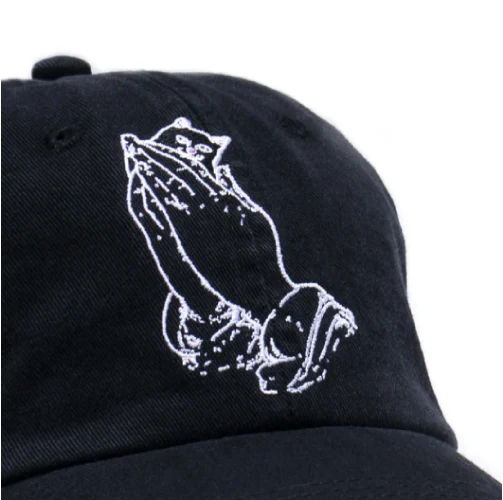 Rip N Dip Praying Hands Dad Strapback Hat - Black - Image 2