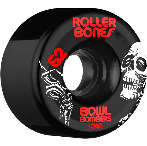 Roller Bones Bowl Bombers Quad Wheels Black 62MM 101A (8pk)
