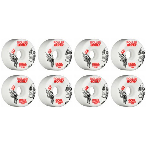 Rollerbones Bowl Bombers Quad Wheels White 57MM 101A (8pk) - Image 2