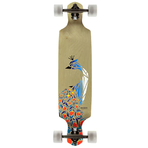 San Clemente Birds of Paradise Peacock Longboard Complete 36"