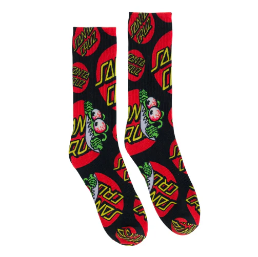 Santa Cruz Beware Dot Crew Socks - Black - Image 2