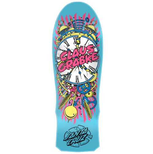 Santa Cruz Claus Grabke Exploding Clock Shaped Reissue Skateboard Deck 10.0"