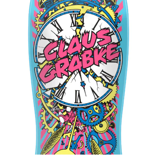Santa Cruz Claus Grabke Exploding Clock Shaped Reissue Skateboard Deck 10.0" - Image 2