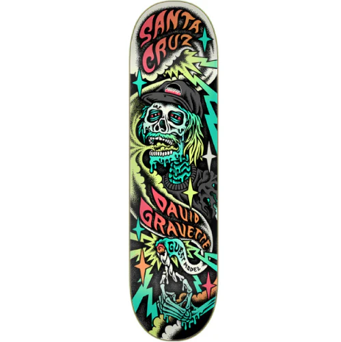 Santa Cruz David Gravette Hippie Skull Skateboard Deck 8.3"