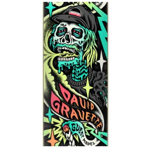 Santa Cruz David Gravette Hippie Skull Skateboard Deck 8.3" - Image 2