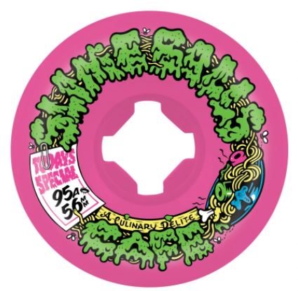 Santa Cruz Slime Balls Double Take Cafe Vomit Mini Skateboard Wheels Pink 56MM 95A - Image 2