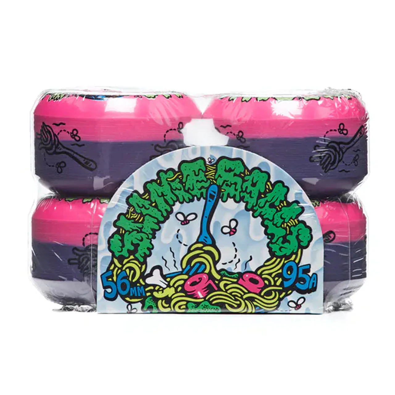 Santa Cruz Slime Balls Double Take Cafe Vomit Mini Skateboard Wheels Pink 56MM 95A - Image 4