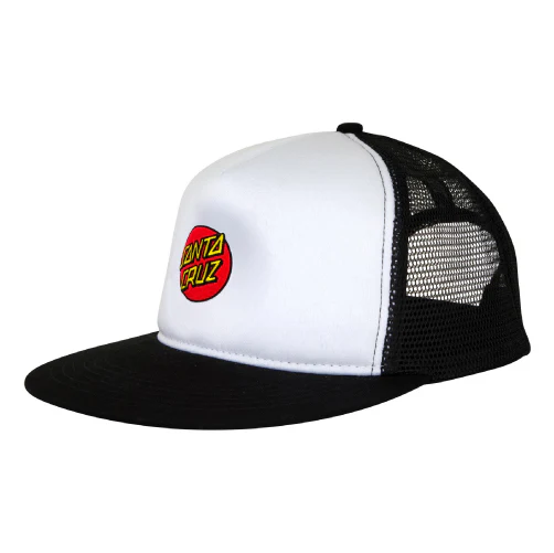 Santa Cruz Embroidered Mesh Trucker Hat - White/Black