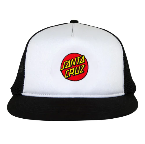 Santa Cruz Embroidered Mesh Trucker Hat - White/Black - Image 2