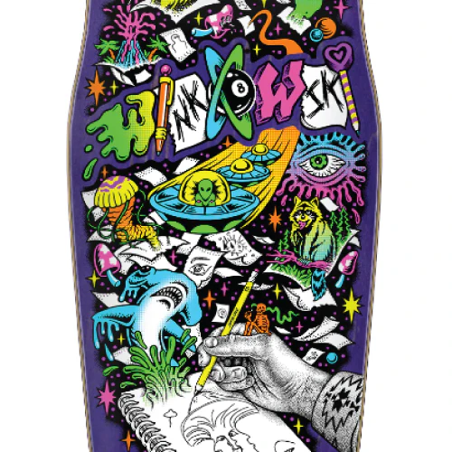 Santa Cruz Erick Winkowski Sketchbook Shaped Skateboard Deck 10.34" - Image 2