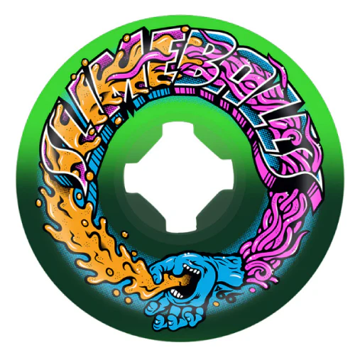 Santa Cruz Greetings Slime Balls Speed Balls Skateboard Wheels Green 56MM 99A - Image 2