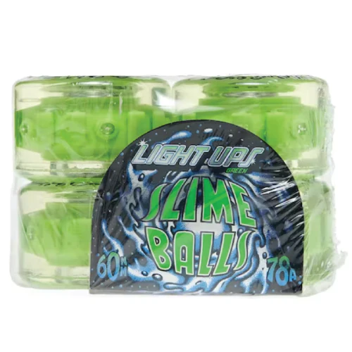 Santa Cruz *Light Ups* OG Slime Balls Skateboard Wheels Green LED 60MM 78A - Image 6