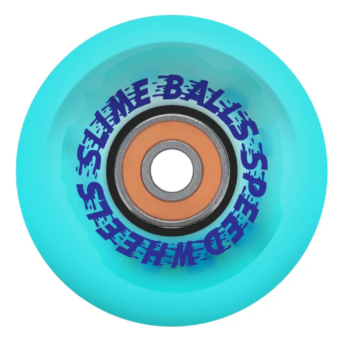 Santa Cruz *Light Ups* OG Slime Balls Skateboard Wheels Transparent Blue 66MM 78A - Image 2