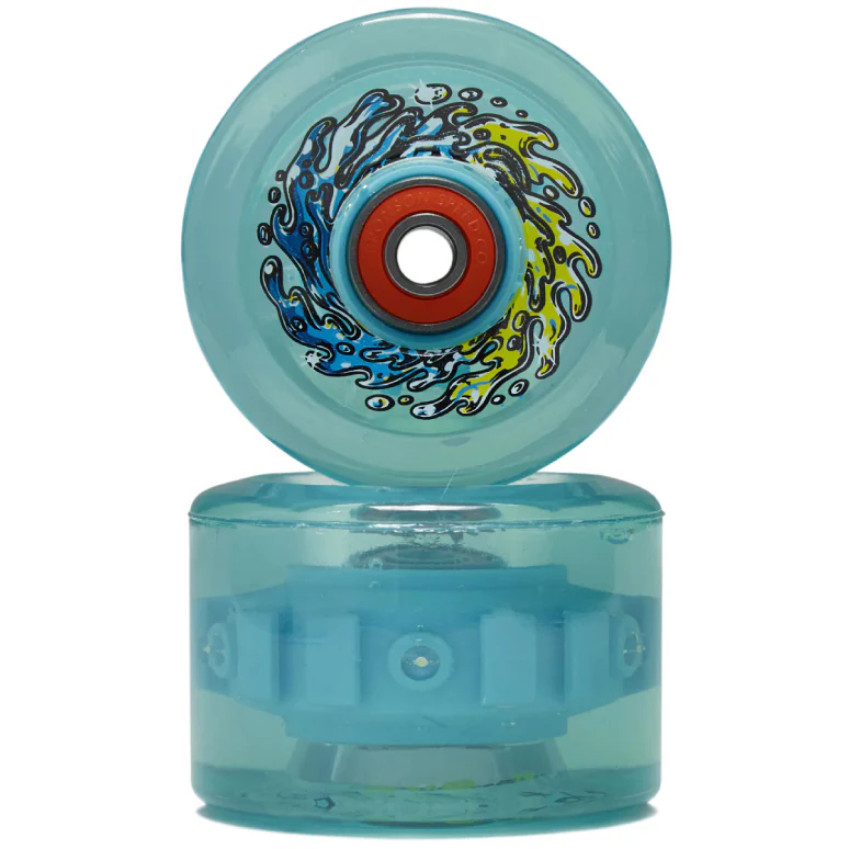 Santa Cruz *Light Ups* OG Slime Balls Skateboard Wheels Transparent Blue 66MM 78A - Image 4