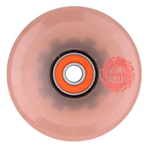 Santa Cruz *Light Ups* OG Slime Balls Skateboard Wheels Transparent Pink 66MM 78A - Image 2