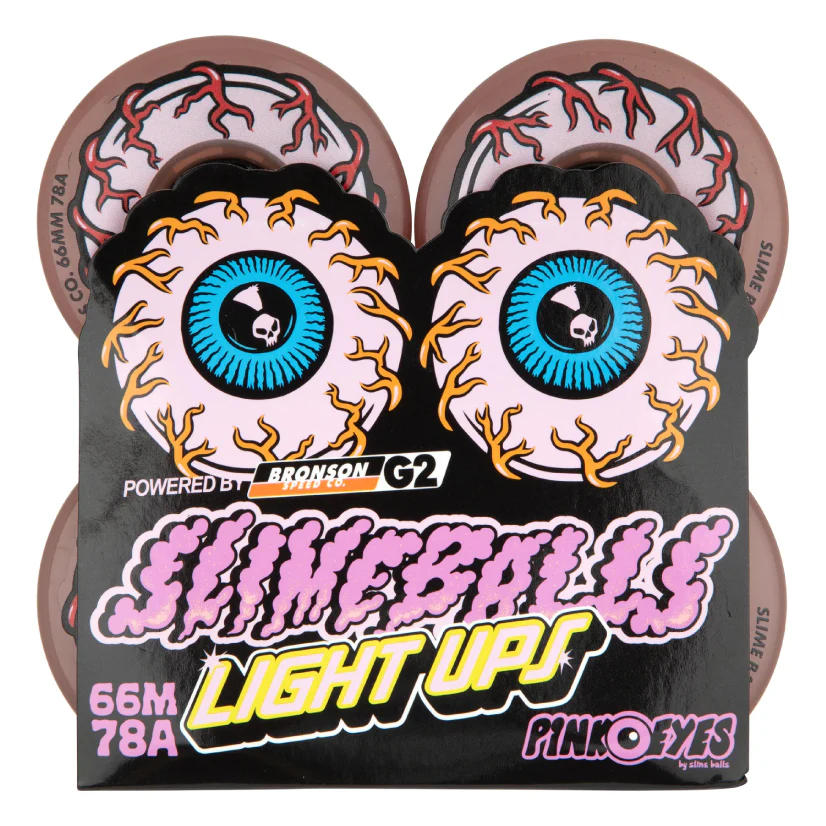 Santa Cruz *Light Ups* OG Slime Balls Skateboard Wheels Transparent Pink 66MM 78A - Image 5