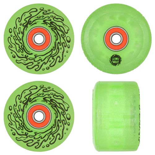 Santa Cruz *Light Ups* OG Slime Green Glitter Skateboard Wheels Green LED 60MM 78A