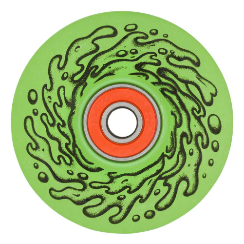 Santa Cruz *Light Ups* OG Slime Green Glitter Skateboard Wheels Green LED 60MM 78A - Image 2
