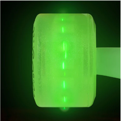 Santa Cruz *Light Ups* OG Slime Green Glitter Skateboard Wheels Green LED 60MM 78A - Image 5