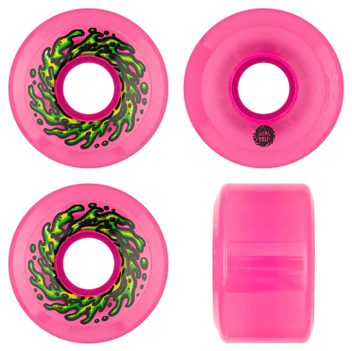 Santa Cruz Mini OG Slime Balls Skateboard Wheels Transparent Pink 54.5MM 78A - Image 4