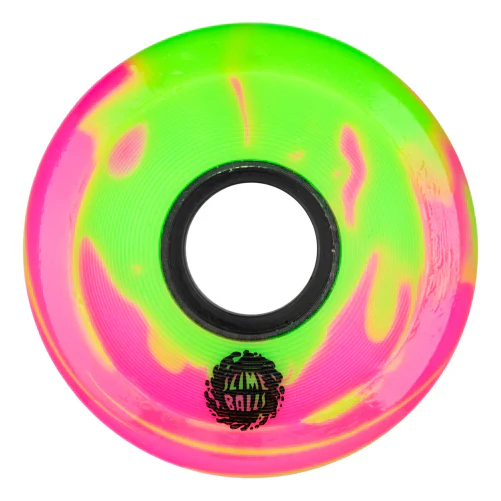Santa Cruz OG Slime Balls Jay Howell Skateboard Wheels Pink/Green Swirl 60MM 78A - Image 2