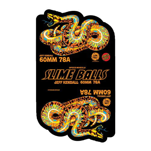 Santa Cruz OG Slime Balls Kendall Snake Skateboard Wheels 60MM 78A - Image 4
