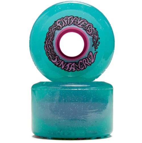 Santa Cruz OG Slime Balls Meek Skateboard Wheels Green Glitter 60MM 78A - Image 2